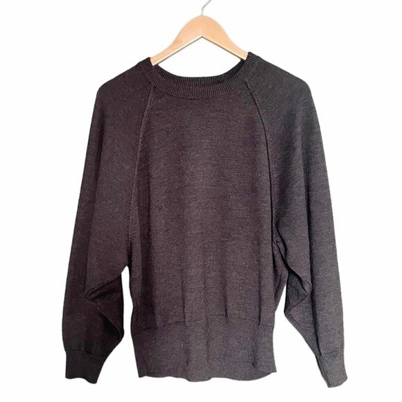 Athleta Hanover Sweater Merino Wool Thermolite Pullover Charcoal Gray Size Small - Picture 2 of 9